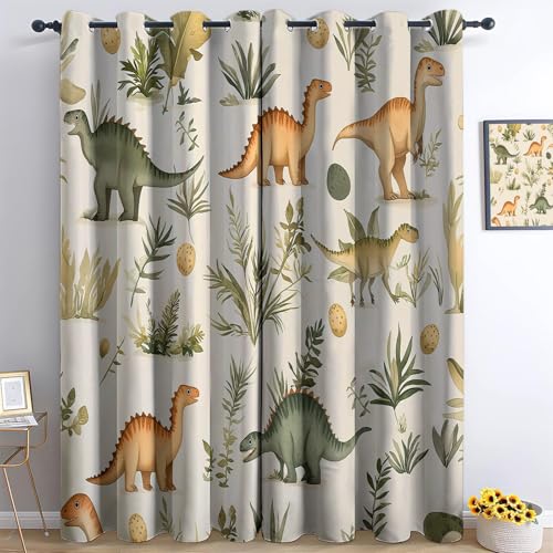 Generisch Hellgelb Vorhänge Aquarellstil Dinosaurier Pflanzen Gardinen mit Ösen Vorhang Blickdicht Verdunklungsvorhänge Schiebevorhänge Schlafzimmer Wohnzimmer Blackout Curtain 2er Set H260 x B140 cm Generisch Hellgelb Vorhänge Aquarellstil Dinosaurier Pflanzen Gardinen mit Ösen Vorhang Blickdicht Verdunklungsvorhänge Schiebevorhänge Schlafzimmer Wohnzimmer Blackout Curtain 2er Set H260 x B140 cm von Generisch