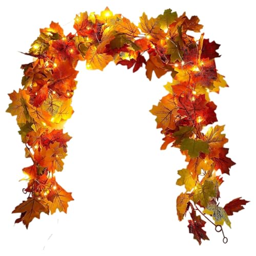 Generisch Herbstblätter Girlande - 5,7 Fuß Herbstgirlanden mit LED -Leuchten zur Dekoration | Künstliche Blattschnur für Thanksgiving Halloween Wohnzimmer Mantel Garden Outdoor Party Wohnkultur Generisch Herbstblätter Girlande - 5,7 Fuß Herbstgirlanden mit LED -Leuchten zur Dekoration | Künstliche Blattschnur für Thanksgiving Halloween Wohnzimmer Mantel Garden Outdoor Party Wohnkultur von Generisch