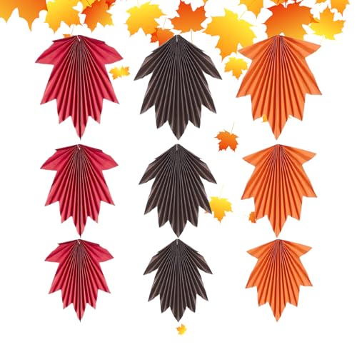 Generisch Herbstparty Dekoration - 9 Stücke Wanddeko Ahornblätter Papierventile Deko,Hängbare Deko für Thanksgiving Herbst Hochzeit Babyfest - Herbstliche Wand und Decken Party Dekoration Generisch Herbstparty Dekoration - 9 Stücke Wanddeko Ahornblätter Papierventile Deko,Hängbare Deko für Thanksgiving Herbst Hochzeit Babyfest - Herbstliche Wand und Decken Party Dekoration von Generisch