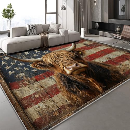 Generisch Hochlandrinder Sterne Teppich Kinderteppich Modern 3D Retro Kunst Teppich Kinderzimmer Kurzflor Teppiche rutschfeste Spielteppiche für Schlafzimmer Wohnzimmer Zimmer 80x120cm Generisch Hochlandrinder Sterne Teppich Kinderteppich Modern 3D Retro Kunst Teppich Kinderzimmer Kurzflor Teppiche rutschfeste Spielteppiche für Schlafzimmer Wohnzimmer Zimmer 80x120cm von Generisch