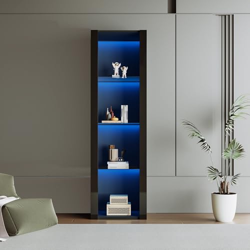 Generisch Hochschrank Mit LED Beleuchtung,Hoch Schrank Organizer mit 3 Glasboden.Mehrzweckschrank, Einsetzbar und Kann Als Vitrine, Aufbewahrungsschrank für Schlafzimmer Büro.55×38×166cm,Schwarz. Generisch Hochschrank Mit LED Beleuchtung,Hoch Schrank Organizer mit 3 Glasboden.Mehrzweckschrank, Einsetzbar und Kann Als Vitrine, Aufbewahrungsschrank für Schlafzimmer Büro.55×38×166cm,Schwarz. von Generisch