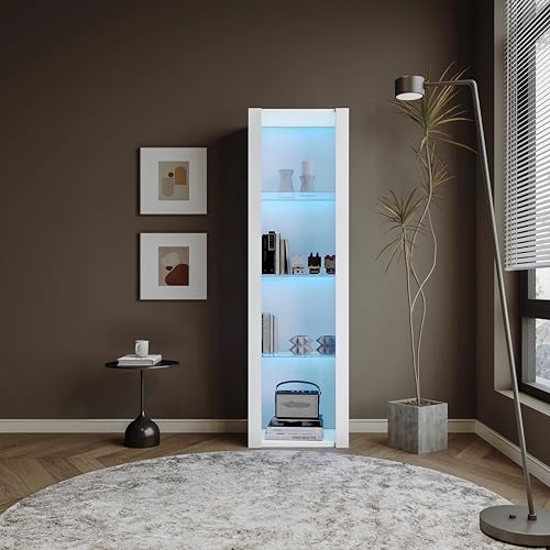 Generisch Hochschrank Mit LED Beleuchtung,Hoch Schrank Organizer mit 3 Glasboden.Mehrzweckschrank, Einsetzbar und Kann Als Vitrine, Aufbewahrungsschrank für Schlafzimmer Büro.55×38×166cm,Weiß. Generisch Hochschrank Mit LED Beleuchtung,Hoch Schrank Organizer mit 3 Glasboden.Mehrzweckschrank, Einsetzbar und Kann Als Vitrine, Aufbewahrungsschrank für Schlafzimmer Büro.55×38×166cm,Weiß. von Generisch