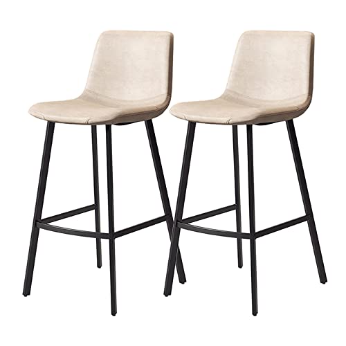 Generisch Hocker in Thekenhöhe, Barhocker aus Metall, Barhocker in Thekenhöhe, 2er-Set, Metallbeine, Thekenhocker, PU-gepolsterter Sitz, Frühstücks- und Esszimmerstühle für Bar, Bistro, Pub von Generisch