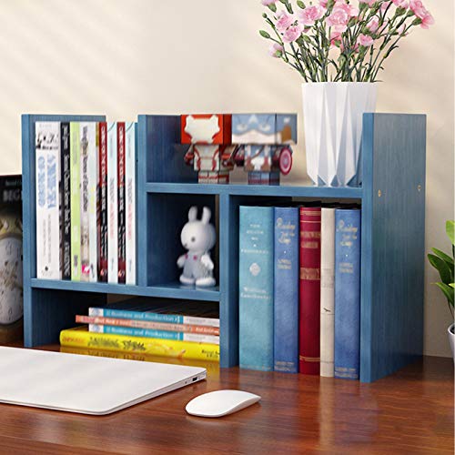 Generisch Holz-Desktop-Bücherregal, verstellbare, erweiterbare Tischaufbewahrungsregal-Organizer-Regale für Bücher/Dokumente/Kosmetik/Bürobedarf usw. von Generisch