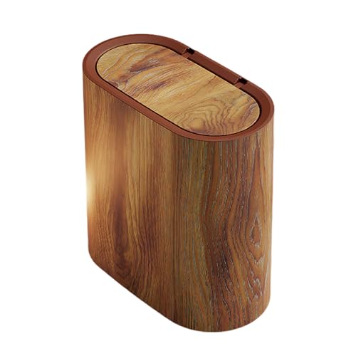 Generisch Holz Mülleimer mit Schaukeldeckel, Mülleimer Abfallkorb aus holzartig kleine Abfalleimer Papierkorb für Büro Badezimmer Wohnzimmer Abfalleimer Küche Badmülleimer Generisch Holz Mülleimer mit Schaukeldeckel, Mülleimer Abfallkorb aus holzartig kleine Abfalleimer Papierkorb für Büro Badezimmer Wohnzimmer Abfalleimer Küche Badmülleimer von Generisch