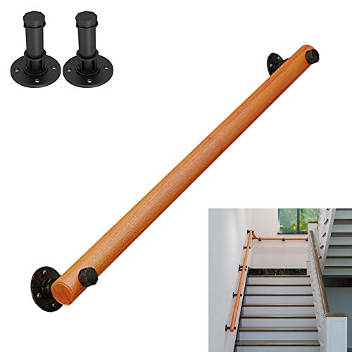 Generisch Holzhandläufe for Innentreppen an der Wand, Dachbodengeländer for ältere Menschen, Korridor-Stützstange(80cm) von Generisch