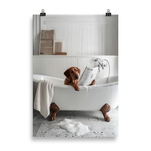 Generisch Hunde in der Badewanne - Labrador Retriever Badezimmer-Bild, Klo-Poster, Deko fürs Badezimmer oder Gäste-WC, Lustig, Ungerahmt von Generisch