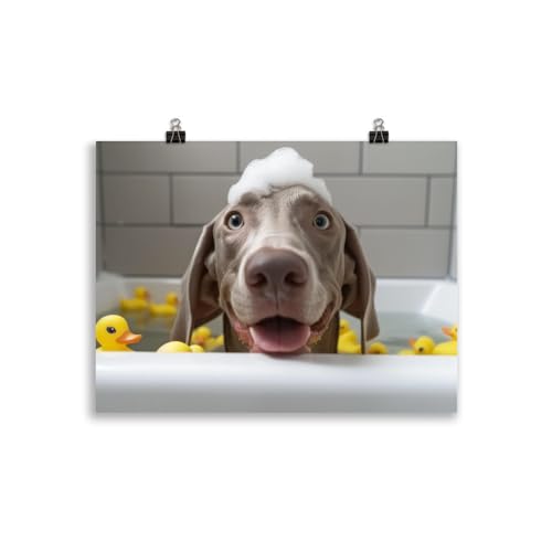 Generisch Hunde in der Badewanne - Weimaraner Badezimmer-Bild, Klo-Poster, Deko fürs Badezimmer oder Gäste-WC, Lustig, Ungerahmt Generisch Hunde in der Badewanne - Weimaraner Badezimmer-Bild, Klo-Poster, Deko fürs Badezimmer oder Gäste-WC, Lustig, Ungerahmt von Generisch
