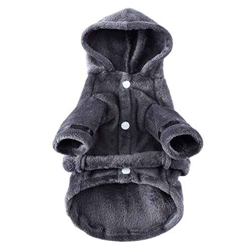 Generisch Hundepullover 35 cm Hotel Nachtkleid Bademantel Hund Schlafanzüge Kleidung Bademantel Handtuch Hund Strickpullover (Grey, S) von Generisch