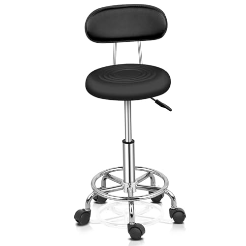 Generisch Hydraulic Gas Lift Rolling Rolling Salon Stuhl Stuhl mit Rückenlehne, 360-Grad-Rollräder für Therapeuten Home Office Spa Beauty Tattoo Massage Drafting Medical Schwarz Pulley-with-backrest Generisch Hydraulic Gas Lift Rolling Rolling Salon Stuhl Stuhl mit Rückenlehne, 360-Grad-Rollräder für Therapeuten Home Office Spa Beauty Tattoo Massage Drafting Medical Schwarz Pulley-with-backrest von Generisch
