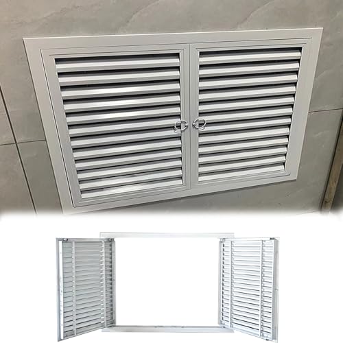 Generisch Inspektionsluke Mit Lamellen, Belüftete Doppeltür, Zugangsklappe Aus Aluminiumlegierung – 80 85 90 95 100 Breite, Wartungsklappe Für Schalter, Ventile, Kanäle(85x95cm) von Generisch