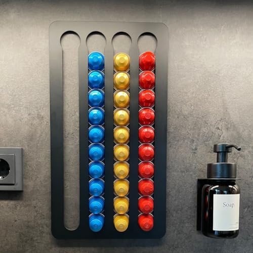 Kapselhalter für Nespresso Aufbewahrung Halter Kapseln Wand Ohne Bohren Kapselspender Organizer Holder (schwarz - für Nespresso Original) Kapselhalter für Nespresso Aufbewahrung Halter Kapseln Wand Ohne Bohren Kapselspender Organizer Holder (schwarz - für Nespresso Original) von molemo