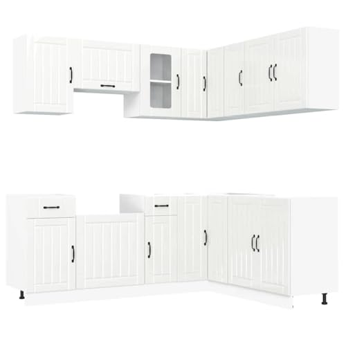 Generisch Kangmusi 11-TLG. Küchenschrank-Set Lucca Hochglanz- Holzwerkstoff, 3314953 von Generisch