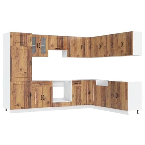 Generisch Kangmusi 14-TLG. Küchenschrank-Set Kalmar Altholz- Holzwerkstoff, 3314979 von Generisch