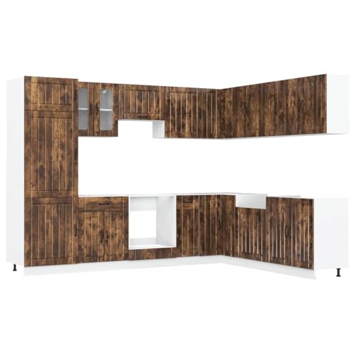 Generisch Kangmusi 14-TLG. Küchenschrank-Set Lucca Räuchereiche Holzwerkstoff, 3314986 von Generisch
