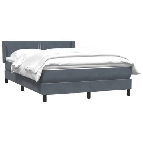 Generisch Kangmusi Boxspringbett mit Matratze Dunkelgrau 140x210 cm Samt, Grau 3318028 von Generisch