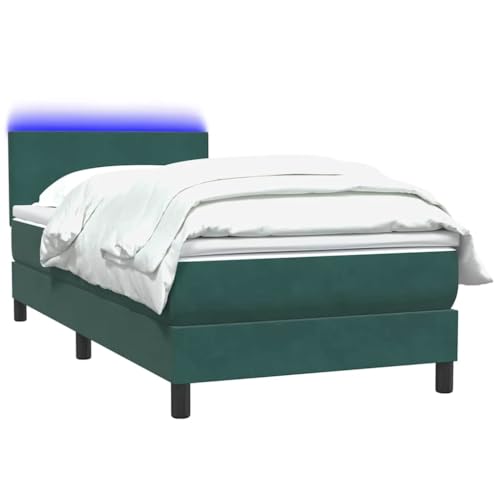 Generisch Kangmusi Boxspringbett mit Matratze Dunkelgrün 90x220 cm Samt, Grün 3316722 von Generisch