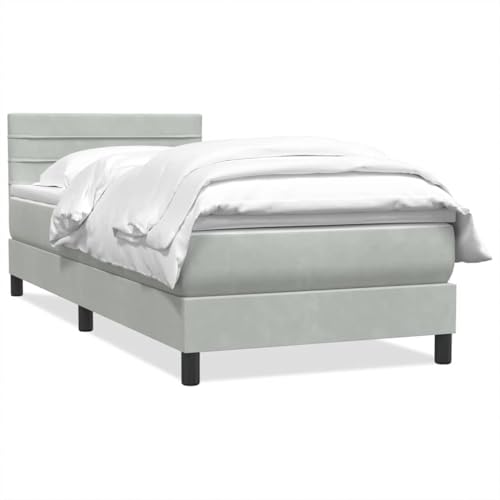 Generisch Kangmusi Boxspringbett mit Matratze Hellgrau 80x210 cm Samt, Grau 3316281 Generisch Kangmusi Boxspringbett mit Matratze Hellgrau 80x210 cm Samt, Grau 3316281 von Generisch