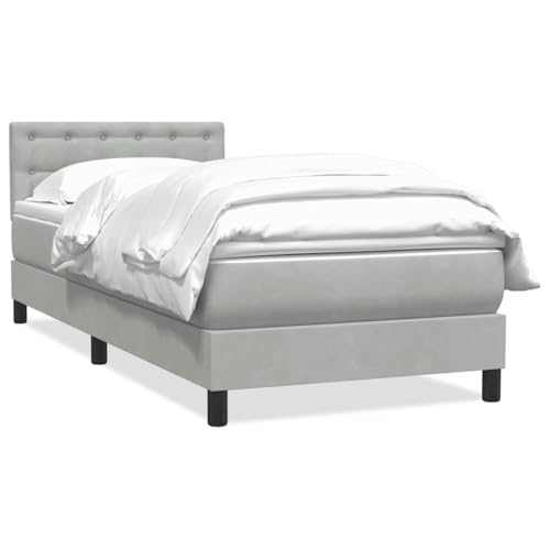 Generisch Kangmusi Boxspringbett mit Matratze Hellgrau 80x210 cm Samt, Grau 3316569 Generisch Kangmusi Boxspringbett mit Matratze Hellgrau 80x210 cm Samt, Grau 3316569 von Generisch