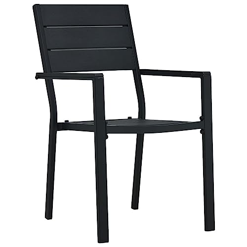 Generisch Kangmusi Gartenstühle 4 STK. Schwarz HDPE Holz-, Schwarz 47886 von Generisch