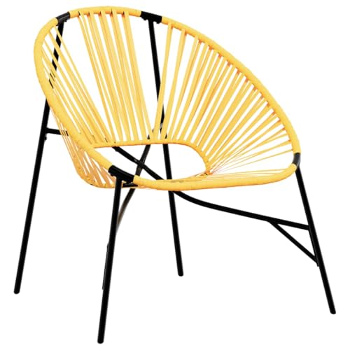 Generisch Kangmusi Gartenstuhl in Ei-Form Schwarz und Gelb Poly Rattan, Gelb 4009290 Generisch Kangmusi Gartenstuhl in Ei-Form Schwarz und Gelb Poly Rattan, Gelb 4009290 von Generisch