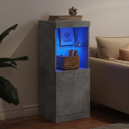 Generisch Kangmusi Sideboard mit LED-Leuchten Betongrau 41x37x100 cm, Grau 836689 von Generisch