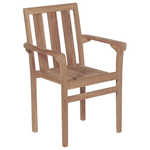 Generisch Kangmusi Stapelbare Gartenstühle 2 STK. Massivholz Teak, 43041 von Generisch
