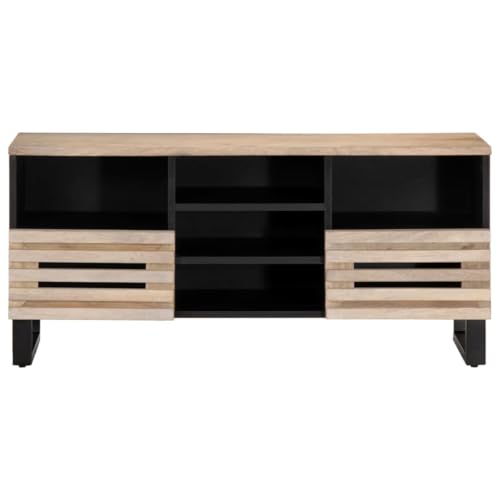 Generisch Kangmusi TV-Schrank 100x34x46 cm Massivholz Mango, Grau 377527 Generisch Kangmusi TV-Schrank 100x34x46 cm Massivholz Mango, Grau 377527 von Generisch