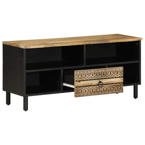 Generisch Kangmusi TV-Schrank Schwarz 100x33,5x46 cm Raues Mangoholz, Schwarz 4018644 Generisch Kangmusi TV-Schrank Schwarz 100x33,5x46 cm Raues Mangoholz, Schwarz 4018644 von Generisch