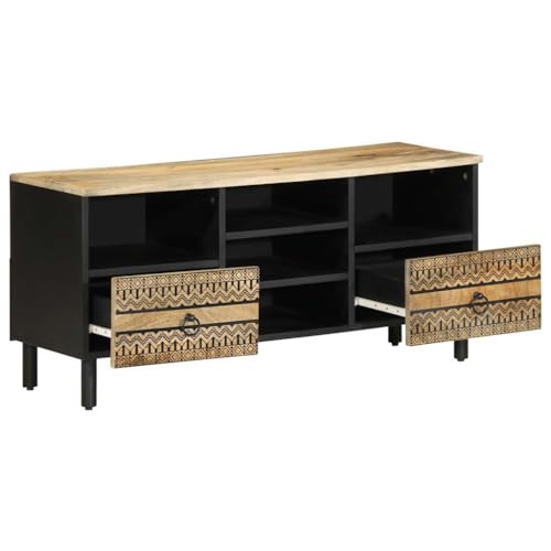 Generisch Kangmusi TV-Schrank Schwarz 100x33,5x46 cm Raues Mangoholz, Schwarz 4018646 Generisch Kangmusi TV-Schrank Schwarz 100x33,5x46 cm Raues Mangoholz, Schwarz 4018646 von Generisch