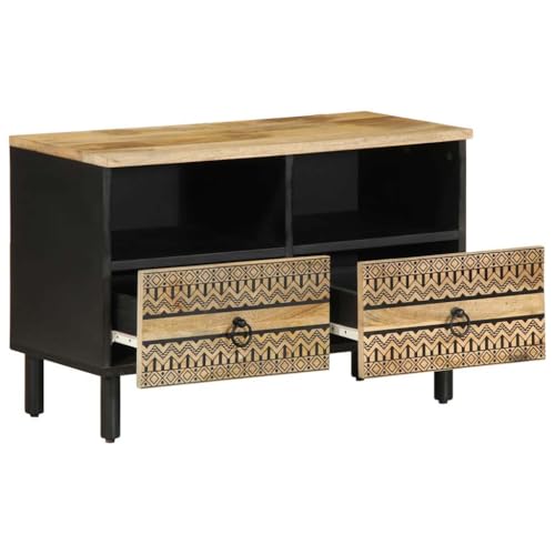 Generisch Kangmusi TV-Schrank Schwarz 70x33,5x46 cm Raues Mangoholz, Schwarz 4018629 Generisch Kangmusi TV-Schrank Schwarz 70x33,5x46 cm Raues Mangoholz, Schwarz 4018629 von Generisch