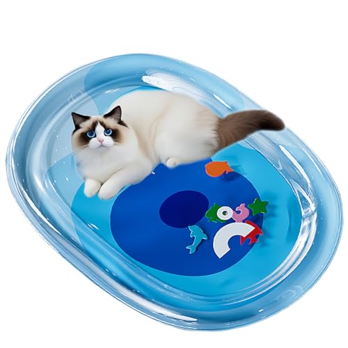 Generisch Katzen Wasserbett,Hunde Kühlkissen - Tragbare Wasserspielmatte Mit Fischdesign Für Kleine, Mittelgroße Und Große Hunde & Katzen Mit Erfrischendem Komfort Generisch Katzen Wasserbett,Hunde Kühlkissen - Tragbare Wasserspielmatte Mit Fischdesign Für Kleine, Mittelgroße Und Große Hunde & Katzen Mit Erfrischendem Komfort von Generisch
