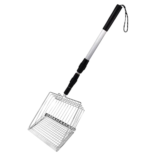 Generisch Katzenstreuschaufel Metall Langlebiger Und Effizienter Löffel Mit Langem Griff 106x14 cm Abnehmbare Siebenkothuhnschaufel Edelstahlstreuschaufel Für Einfache Reinigung Für Hundekot Außen von Generisch