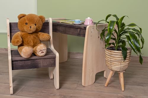 Generisch Kids Montessori Tisch & Stuhl Set - Aktivitäts- & Lernplatz - FSC Massivholz Kiefer - Made in EU von Generisch