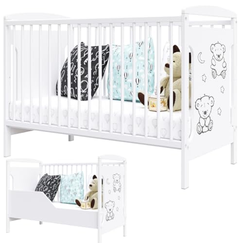 Generisch Kinderbett Babybett Ted inkl. Umbaukit & Matratze 60x120cm Generisch Kinderbett Babybett Ted inkl. Umbaukit & Matratze 60x120cm von Generisch