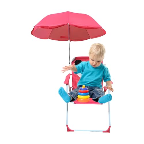Generisch Kinderstuhl Mit Sonnenschirm | Faltbarer Sitz Für Sand | Leicht Windbeständig Tragbar Für Garten Urlaubspark Camping Picknick von Generisch