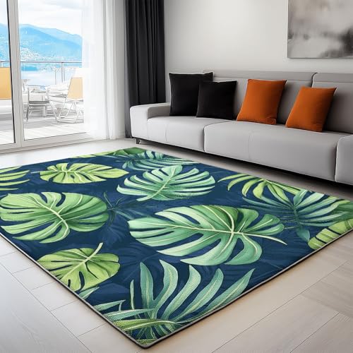 Generisch Kinderteppich 120x170 cm Tropische Blätter Läufer Flur Teppich, Waschbar Kurzflor Weich rutschfest Print Teppiche für Küche Schlafzimmer Badezimmer Flur Büro, Grün Generisch Kinderteppich 120x170 cm Tropische Blätter Läufer Flur Teppich, Waschbar Kurzflor Weich rutschfest Print Teppiche für Küche Schlafzimmer Badezimmer Flur Büro, Grün von Generisch