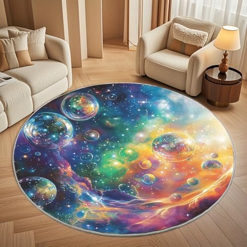 Generisch Kinderzimmer Teppich Rund 200 cm, Modern Flauschig Kurzflor Abstrakter Wassertropfenplanet Waschbar Runder Teppich, Bunt Rutschfester Teppiche für Wohnzimmer Schlafzimmer Dekoration Generisch Kinderzimmer Teppich Rund 200 cm, Modern Flauschig Kurzflor Abstrakter Wassertropfenplanet Waschbar Runder Teppich, Bunt Rutschfester Teppiche für Wohnzimmer Schlafzimmer Dekoration von Generisch