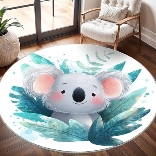 Generisch Kinderzimmer Teppich Rund 200 cm, Modern Flauschig Kurzflor Cartoon-Aquarell-Koala-Muster Waschbar Runder Teppich, Bunt Rutschfester Teppiche für Wohnzimmer Schlafzimmer Dekoration Generisch Kinderzimmer Teppich Rund 200 cm, Modern Flauschig Kurzflor Cartoon-Aquarell-Koala-Muster Waschbar Runder Teppich, Bunt Rutschfester Teppiche für Wohnzimmer Schlafzimmer Dekoration von Generisch