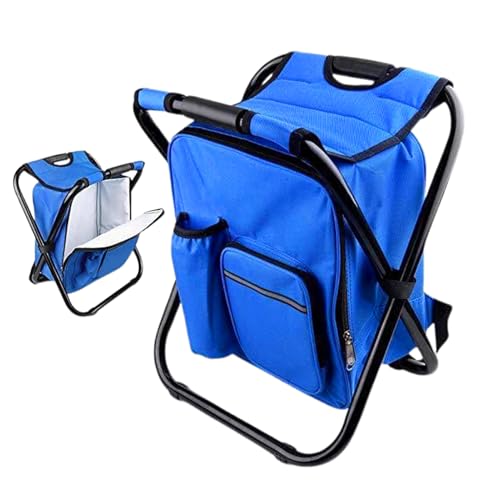 Generisch Klappbare Outdoor Stühle | Klappstuhl Für Draußen | Campingliege Mit Rucksack Kühltasche Für Picknick Terrasse Pool Garten Balkon von Generisch