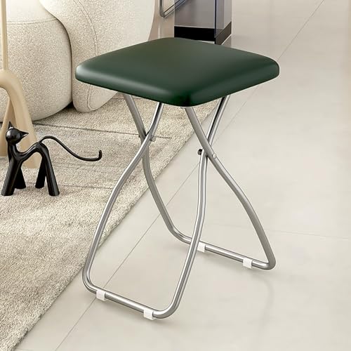 Generisch Klappbarer Barhocker 46cm Sitzhocker mit Gepolsteter Sitzfläche, Universal Klapphocker Moderner Barstühle Belastbarkeit 150 Kg(Green) von Generisch