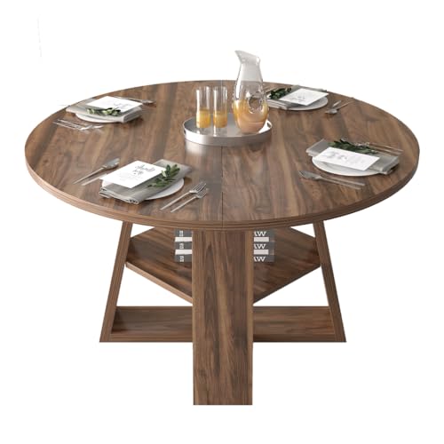 Generisch Klapptisch Aus Holz Ovaler Esstisch Klappbar Platzsparend Für 4-6 Personen Küchentisch Esszimmer Tisch Wohnzimmertisch Mit Ausziehbar Funktion von Generisch