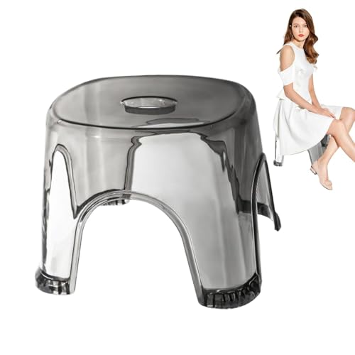 Generisch Klarer Duschfußhocker | Rutschfester, wasserdichter, transparenter Hocker - Badhocker, durchsichtiger Sitz, Eckbank für Badezimmer, Nachttische, kleine Duschräume, durchsichtiger Hocker von Generisch