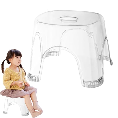 Generisch Klarer Duschhocker, Rutschfester transparenter Tritthocker, wasserdichter Kinderbadesitz, kleine Duschbank für kleine Duschbereiche im Wohnzimmer, Badezimmer und am Bett Generisch Klarer Duschhocker, Rutschfester transparenter Tritthocker, wasserdichter Kinderbadesitz, kleine Duschbank für kleine Duschbereiche im Wohnzimmer, Badezimmer und am Bett von Generisch