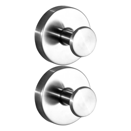 Generisch Kleiderhaken - Edelstahl -Kleiderhaken | Rostproof -Handtuchhaken | 2x No-Drill Adhäsive Duschhaken für Badezimmer Forhat, Schlüssel, Robe, Mäntel, Schal, Robe und Handtücher von Generisch