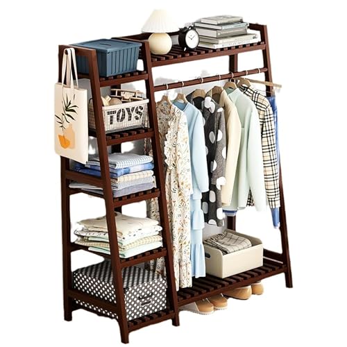 Generisch Kleiderständer, Kleiderständer aus Massivholz mit Ablage – Freistehender Kleider-Organizer für Mäntel, Kleider, Schuhe und Taschen – 110 cm braunes Kleiderschranksystem Generisch Kleiderständer, Kleiderständer aus Massivholz mit Ablage – Freistehender Kleider-Organizer für Mäntel, Kleider, Schuhe und Taschen – 110 cm braunes Kleiderschranksystem von Generisch