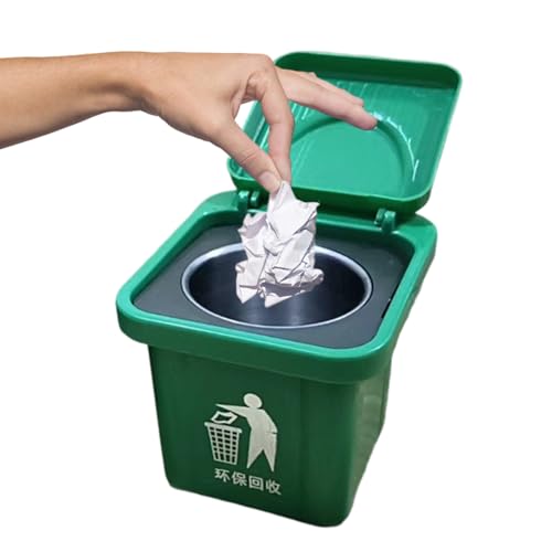 Generisch Kleine Mülleimer - Mülldose Für Schlafzimmer, Wandabfallbehälter Mit Abdeckung Kreativer Aufbewahrungsbox Für Fensterbad Badezimmer Kombiniert Matte Surfactoilet Küche Home Tische Wasch von Generisch