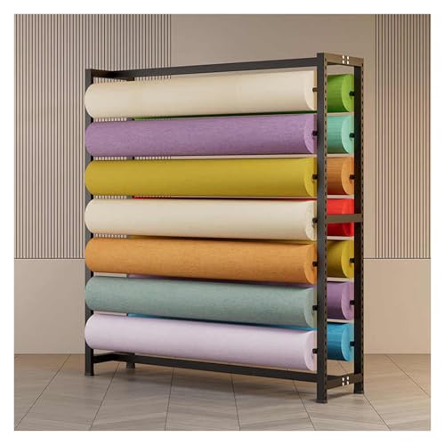 Generisch Kommerzieller Textilstoffwagen, 4-Stangen-Stoffrollen-Aufbewahrungsregal, Vinyl-Wrap-Rollenhalter, for Lederrollen-Tapeten (doppelseitig)(162x45x160cm) von Generisch