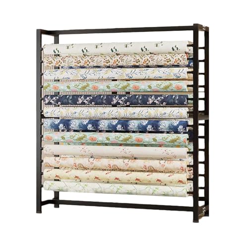 Generisch Kommerzieller Textilstoffwagen, Doppelseitiges Stoffrollen-Lagerregal, 4-Stangen-Vinylfolienrollenhalter, for Lederrollen-Tapete(100x45x160cm) von Generisch