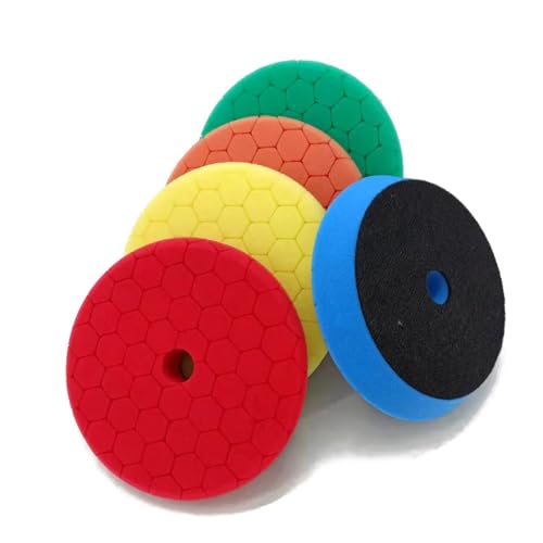 Generisch Kompatibel mit CDWTS 3/5/6 Zoll Autoscheinwerfer-Polierpad-Kit for DA RO Autopolierer Autopolier-Baskenmützen zur Entfernung von Autokratzern(Yellow x 5PCS,6inch Backer) von Generisch
